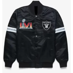 NFL Las Vegas Raiders Super Bowl Black Satin Jacket