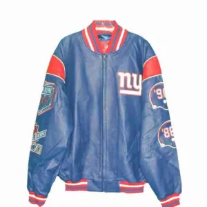 NFL New York Giants Leather Super Bowl Jacket