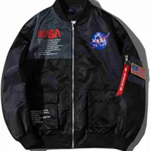 Nasa Black Satin Jacket