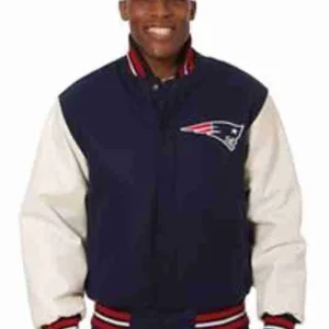 New England Patriots Two-Tone Jacket – Navy/White