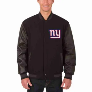 New York Black Giants Leather Jacket