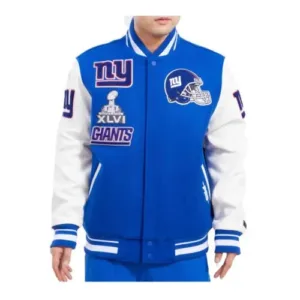 New York Giants Mash Up Logo Varsity Jacket