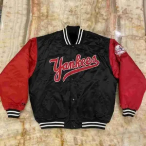 New York Yankees Black Red Satin Jacket