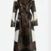 Nina Dobrev Patchwork Leather Trench Coat