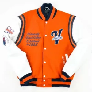 Orange Virginia State University Varsity Jacket