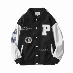 P-75 Black & White Varsity Jacket