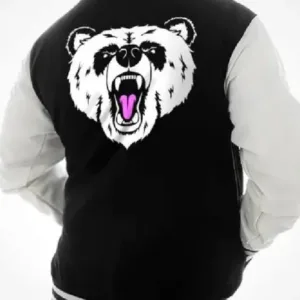 Panda Varsity White and Black Jacket