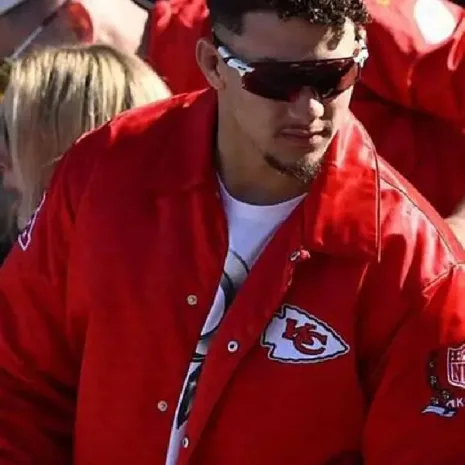 Patrick Mahomes Super Bowl LVIII Victory Parade Jacket3 Patrick Mahomes Super Bowl LVIII Victory Parade Jacket