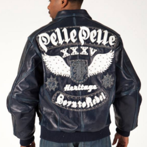 Pelle Pelle Born To Rebel Navy Abrasion Jacket