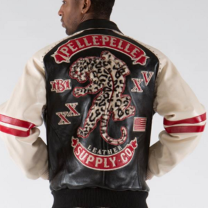 Pelle Pelle Varsity Biker Blackivory Plush Leather Jacket