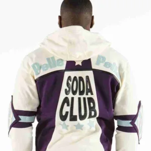 Pelle Pelle White and Purple Wool Hoodie