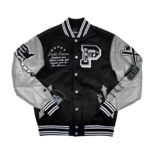 Pelle Pelle World Famous Wool Black & Grey Varsity Jacket