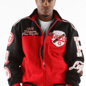 Pelle Pelle World Red And Black Varsity Jacket