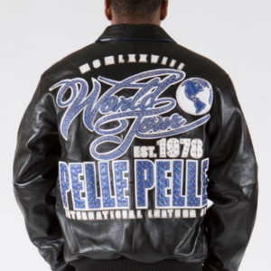 Pelle Pelle World Tour Black Plush Metallic Jacket