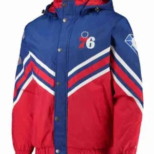 Philadelphia 76ers Blue and Red Hoodie