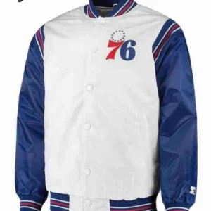 Philadelphia 76ers Renegade Satin Varsity Jacket