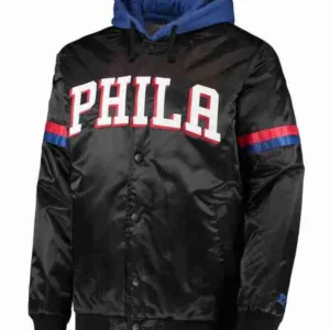 Philadelphia 76ers Varsity Full-Snap Hoodie Jacket