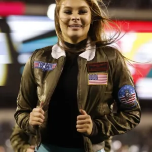 Philadelphia Eagles Cheerleaders Top Gun Bomber Jacket