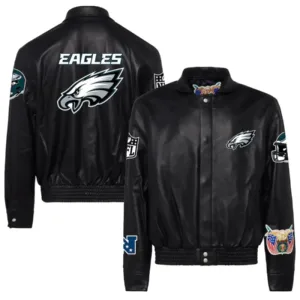 Philadelphia Eagles Jeff Hamilton Black Leather Jacket