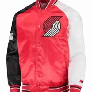 Portland Trail Blazers Reliever Satin Varsity Jacket