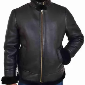 R.A.F Irvin Mystic Black B3 Leather Jacket