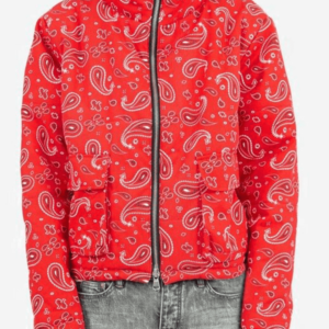 Red Bandana Puffer Jacket