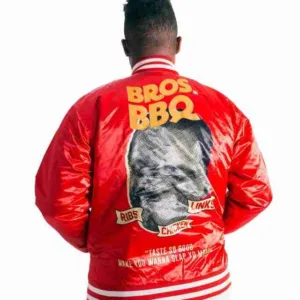 Red Bros Bbq Satin Jacket