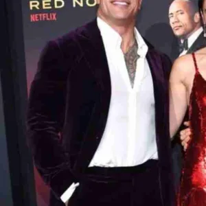 Red Notice Dwayne Johnson Velvet Blazer
