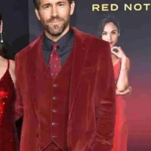 Red Notice Ryan Reynolds Burgundy Blazer
