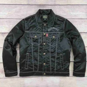Red Peppers Black Paris Trucker Jacket