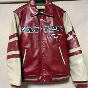 Red Varsity Goalers Leather Jacket