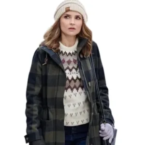Rescuing Christmas 2023 Rachael Leigh Cook Plaid Coat