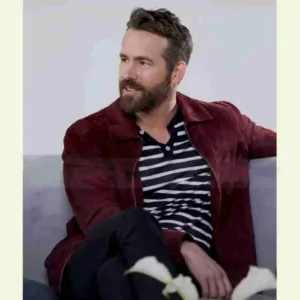 Ryan Reynolds The Adam Project Maroon Suede Jacket