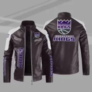 Sacramento Kings NBA Block Leather Jacket