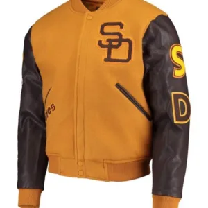 San Diego Padres Full-Zip Logo Brown Varsity Jacket
