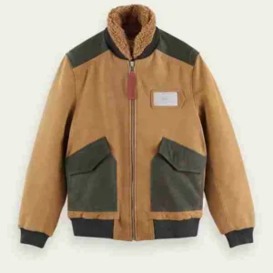 Scotch & Soda Colour Block Suede Jacket
