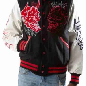Smoke Rise Oni Demon Varsity Black Jacket