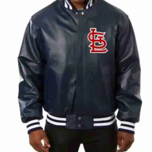 St. Louis Cardinals Navy Leather Jacket