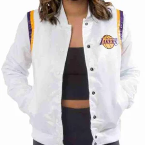 Starter Los Angeles Lakers Bomber White Jacket