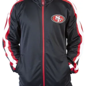 Starter San Francisco 49rs Black Satin Jacket