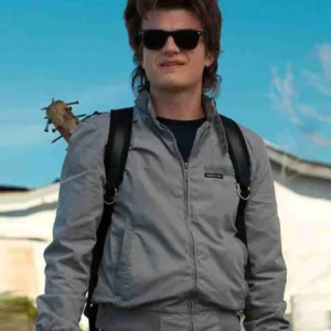 Stranger Things Steve Harrington Grey Bomber Jacket