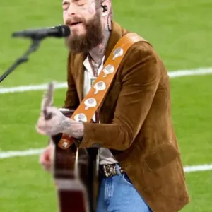 Super Bowl LVIII Post Malone Brown Blazer