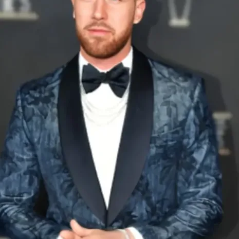 Super Bowl Travis Kelce Pregame Blazer1 Super Bowl Travis Kelce Pregame Blazer1