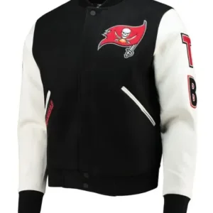 Tampa Bay Buccaneers Letterman Black and White Jacket