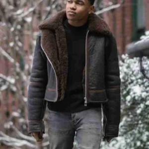 Tariq St Patrick Brown Shearling Jacket
