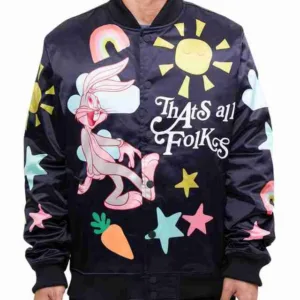 That’s All Folks Satin Black Jacket