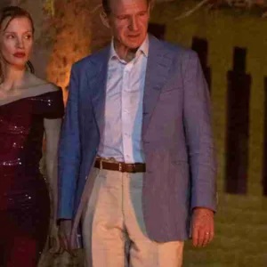 The Forgiven 2022 Ralph Fiennes Blue Blazer