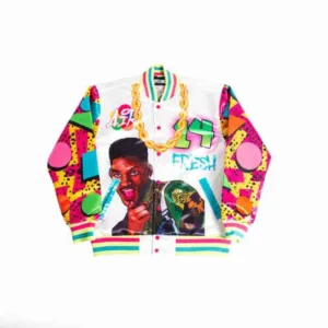 The Fresh Prince Fresh Air Graffiti Satin White Jacket