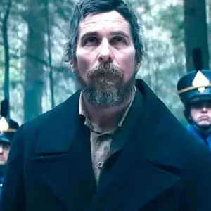The Pale Blue Eye 2022 Christian Bale Black Coat