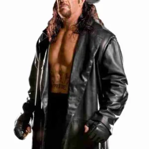 The Undertaker Long Leather Black Coat